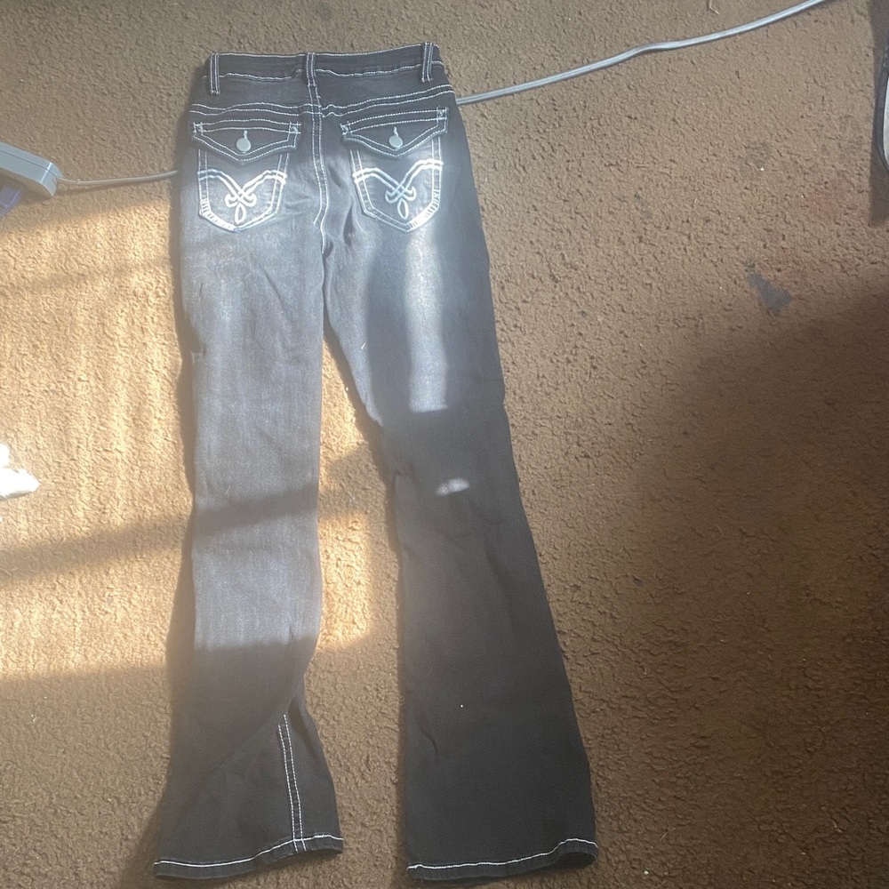 Women's Black Jeans with White Stitching